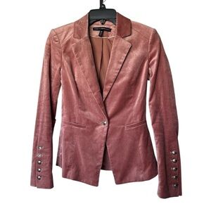 White House Black Market Pink Velvet Blazer Excellent Size 00
